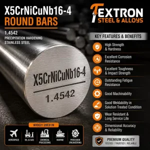 X5CrNiCuNb16-4 Round Bars, 1.4542 Round Bars