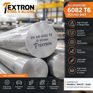 6082 T6 Round Bars, 64430, HE30, B51S, IS: 733 - 1983