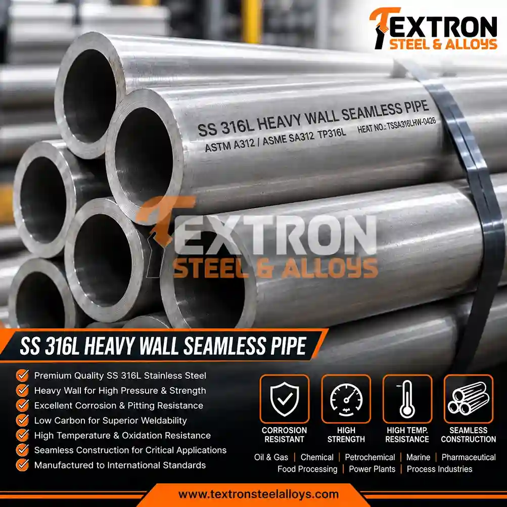 SS 316L Heavy Wall Thickness Seamless Pipe Stockist Supplier Mumbai India